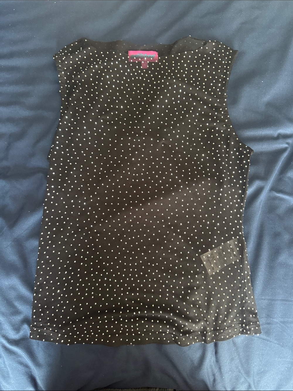 Sleeveless Black Sparkly Women's Tank Top